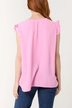 Load image into Gallery viewer, Necklace Frill Sleeve Top Bubblegum
