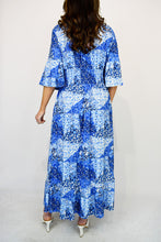 Load image into Gallery viewer, Multi Print Shirring V-Neck Maxi Dress
