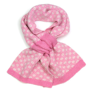 POM Pink and white scandi flower pull through scarf