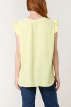 Load image into Gallery viewer, Necklace Frill Sleeve Top Lemon
