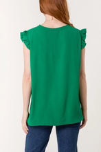 Load image into Gallery viewer, Necklace Frill Sleeve Top Jade
