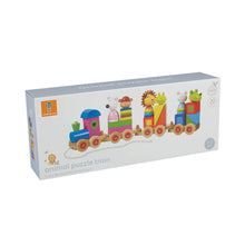 Load image into Gallery viewer, Orange Tree Wooden Animal Puzzle Train
