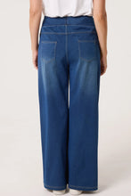 Load image into Gallery viewer, Elastic Waistband Wide Leg Jeans Denim
