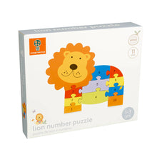 Load image into Gallery viewer, Orange Tree Wooden Lion Number Puzzle
