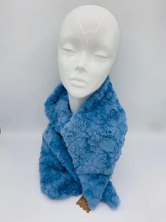 Hot Tomato Blue Faux Fur Scarf