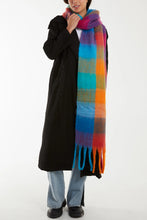 Load image into Gallery viewer, Coloured Checked Tartan Tassel Fluffy Scarf
