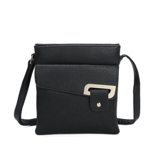 Cross Body Bag with Buckle Black