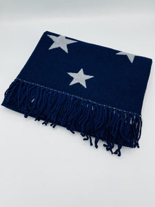 Navy And Grey Star Scarf
