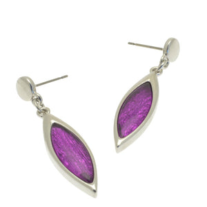 Miss Milly Purple Resin Drop Earrings