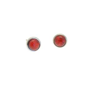 Miss Milly Red Foil Resin Stud Earrings