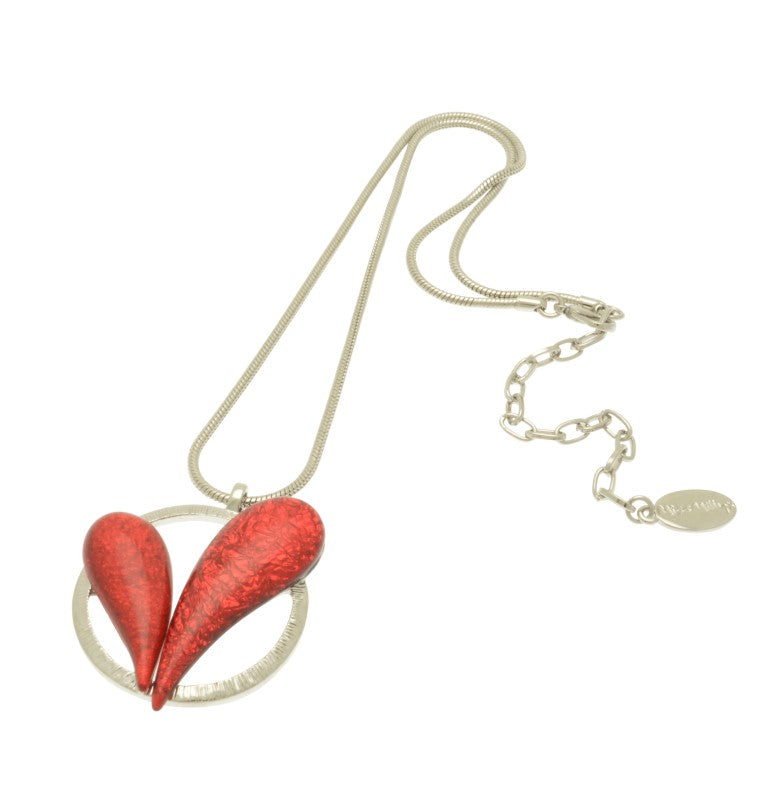 Miss Milly Red Duo Heart Necklace