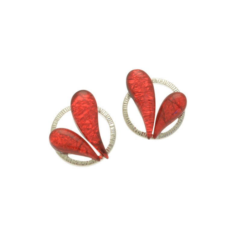 Miss Milly Red Duo Heart Earrings