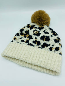 Hat & Scarf Leopard Print Set