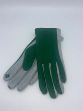 Load image into Gallery viewer, Medium Forest Green &amp; Grey Two Tone Gloves
