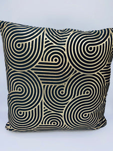 Black And Gold Swirl Cushion