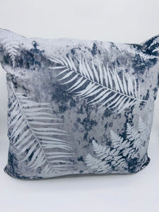 Grey Velvet Leaf Cushion