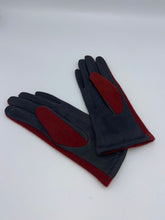 Load image into Gallery viewer, Medium Burgundy &amp; Grey Two Tone Gloves
