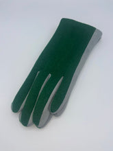 Load image into Gallery viewer, Medium Forest Green &amp; Grey Two Tone Gloves
