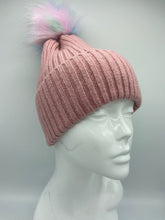 Load image into Gallery viewer, Pink Hat With Detachable Pom Pom
