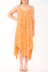 Ladies Tie Dye Swirl Print Strappy Dress