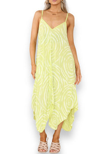 Ladies Tie Dye Swirl Print Strappy Dress