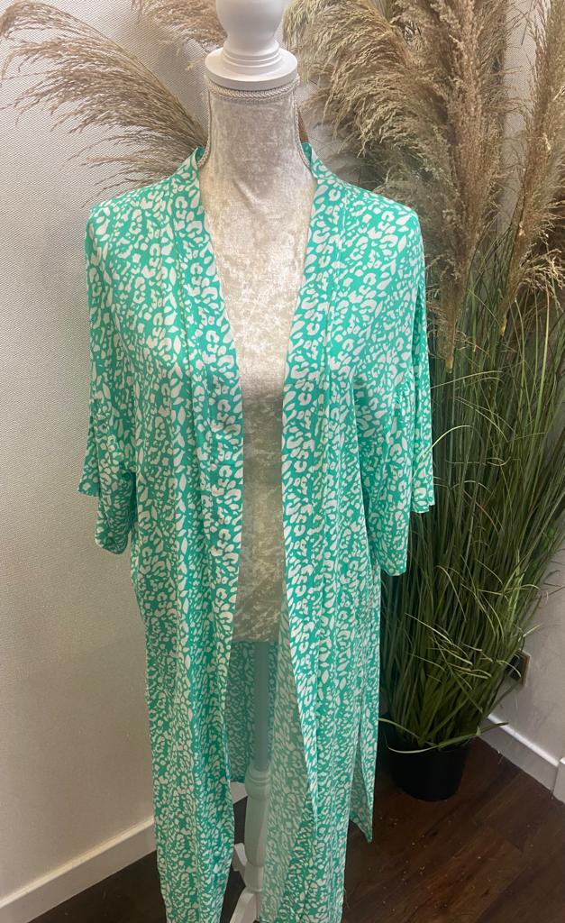 Kimono Leopard Print Mint